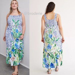 Anthropologie Maeve Bouquet Flounced Maxi Dress